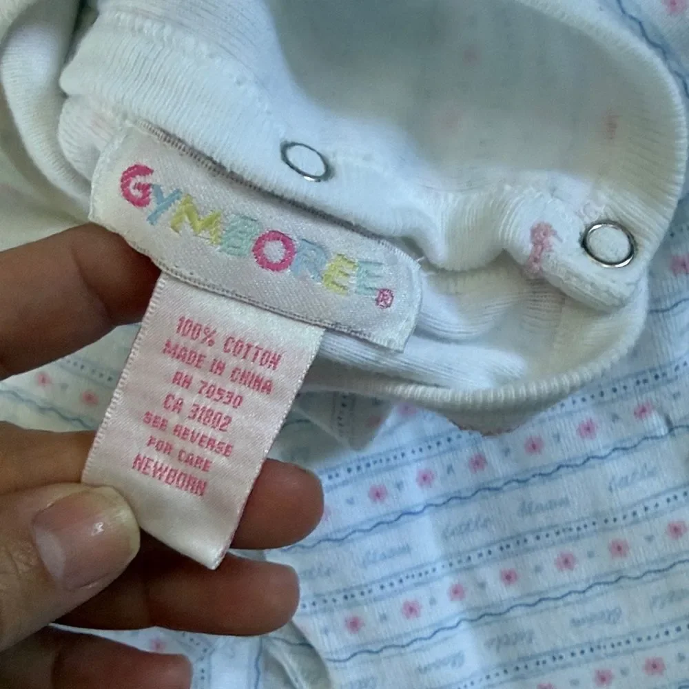 Rainbow Tag Gymboree Newborn Little Bloom Embroidered Footed One-Piece